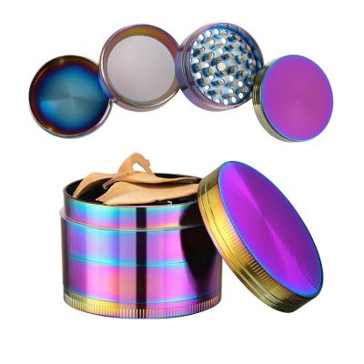 China Colorful Easy Use Non Stick 4 Part 50mm 63mm Customize Metal Smoking Herb Grinder Accessories Wholesale New for sale