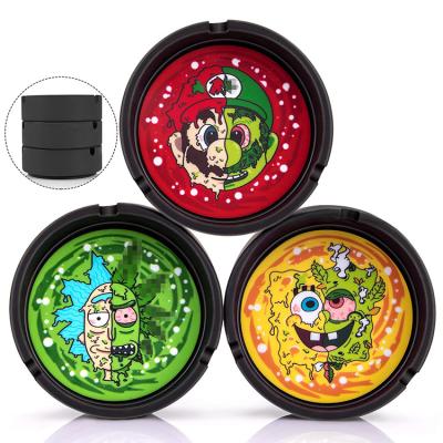 China Glow in the Dark Custom Cigar Ash Tray Car Ashtray Logo Cigarette Silicone Portable Round Pocket Creative for sale