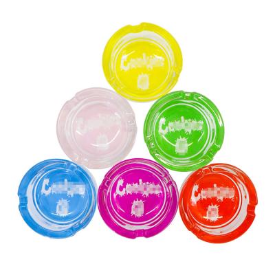 China Luminous Custom Ashtrays Tobacco Glass Accessories Plating Luminous Glass Ashtrays for sale