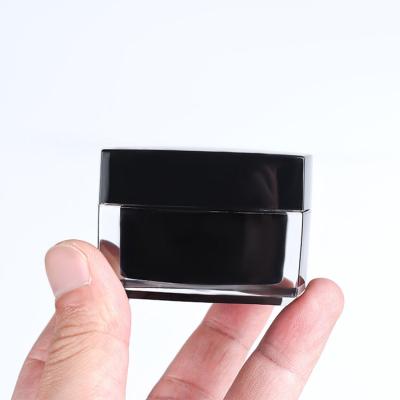 China Personal Care Wholesale Custom Recycled 5Ml 5G Cube Black Clear Concentrate Jar In Place Pmma Plastic Acrylic Cosmetic Jar for sale