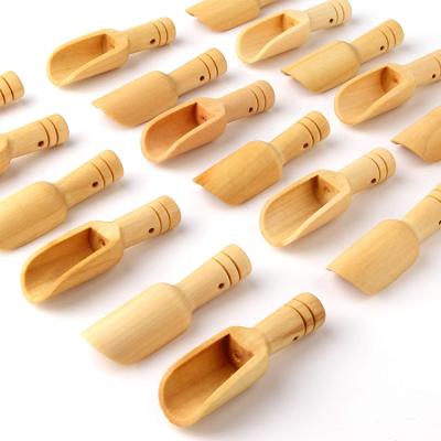 China Viable Wholesale Custom Customized Measuring Wood Eco Friendly Small Mini Ting Salt Scoops Wooden Bamboo Set for sale