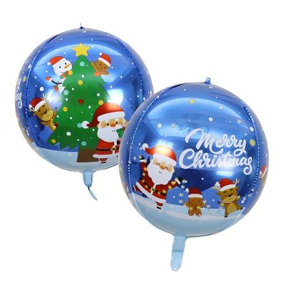 China Accept foil customized order 22 inch christmas theme balloon decorations 4d round helium foil balloons for sale