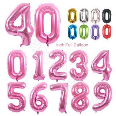 China Foil Giant 40 Inch Number Frame Foil Balloons For Birthday Decoration for sale