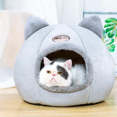 China Indoor Dog Cat Bed House Winter Pet Sleep Protection Nest Soft Durable Warm Comfortable Deep Foldable House for sale