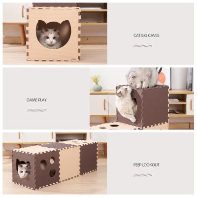 China Factory Price Funny Folding Indoor Interactive Cage Stocked Cat Tunnel Assembly Cat Toys Pet Nest House for sale