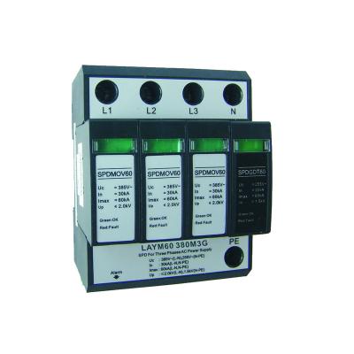 China 3P+N 60KA 3 phase surge protection device LAYM60 380M3G for sale