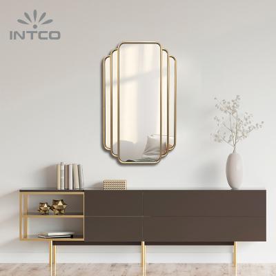 China New Arrival Eco-friendly Fashion Luxury INTCO Antique Metal Framed Dressing Decorative Makeup Window Mirrors for sale