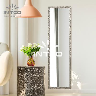 China Embossed INTCO New Arrival Durable Eco-Friendly Decorative Textured Champagne Rectangular Over Door Mirror Frame for sale