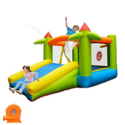 China Lightweight ; Easy Installation and Instant Inflatable Slide Inflatable Water Castle Party Theme Coconut Tree Inflation Bounce House with Slide for sale