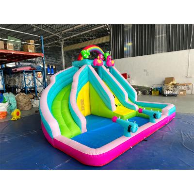 China Lightweight ; Easy Setup and Instant Bounce Commercial Outdoor Inflatable Combo House Inflatable Playground Kids Flamingo Inflatable Bouncy Water Slide for sale