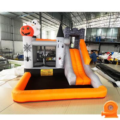 China Lightweight ; Easy Setup and Instant Inflation Christmas Pumpkin Ghost Bouncy Jumping Castles Slides Inflatable Pool Slides Family Amusement Park Inflatable Slide for sale