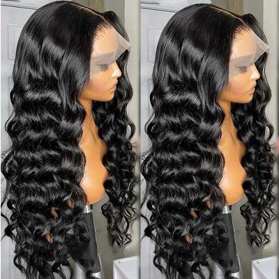 China Body Wave Hair Loose Deep Wave Wig, 360 Sheer Full Lace Front Wigs, Brazilian Virgin Glueless Pre Plucked Lace Hair Wigs for sale