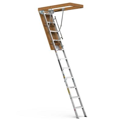 China Sturdy thickened deluxe aluminum folding ladders loft folding ladders are made by professional manufacturers for easy storage for sale