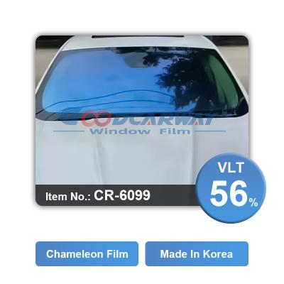 China Aurora Car Window Film Clear Vision 2PLY 60% CR Blue Lover Color Chameleon Film for sale