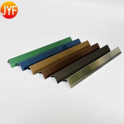 China L20 Modern SUS 304 Brushed Stainless Steel Border Edge Tile Trim Background Wall Decoration Metal Junction Panel L Shape Tile Edge Profile for sale