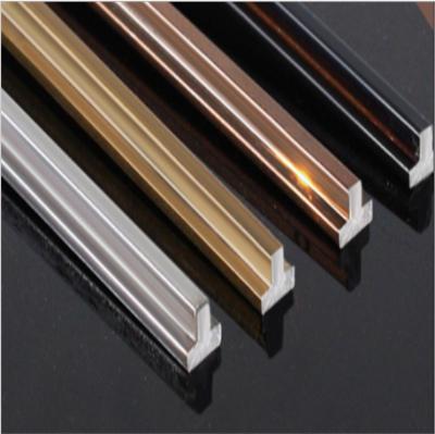 China Factory Supply Modern Sample Y195 Wall Decor Free Villa And Stainless Steel Home Profile T Profile Solid PVD-plating Decoration Wall Profiles for sale