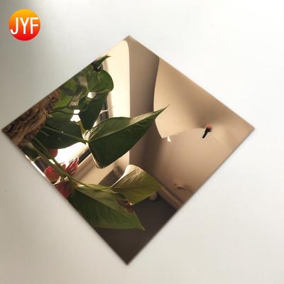 China Cheap Decorative Villa H077 Rose Gold Mirror 2.0mm Stainless Steel Sheet For Interior And Exterior Project for sale