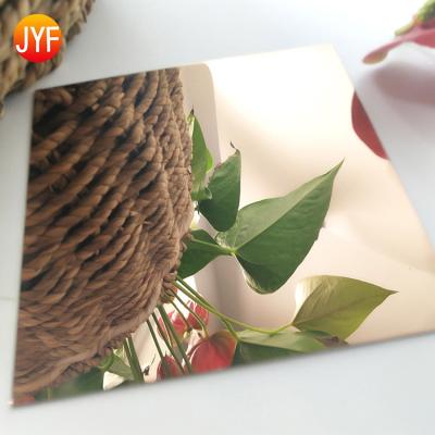 China Villa H098 EXW Foshan Factory Rose Gold Stainless Steel Mirror Polished Sheet Plate Price for sale