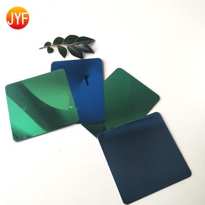 China Hotel A3078 PVD Coating 201/304/316 Emerald Green Mirror Stainless Steel Decorative Wall Sheet Polish Perforated Stainless Steel Sheet for sale