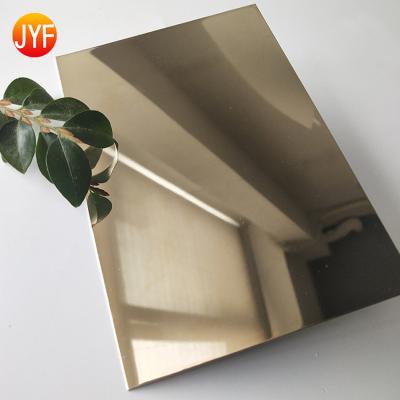 China Hotel Desk Champagne Gold Stainless Steel Sheet Decorative Mirror Polished EXW Foshan Hotel H312 for sale