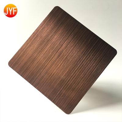 China Hotel H347 Most Popular 304 Grade Stainless Steel Red Bronze Sheet HL For Interior Construction for sale