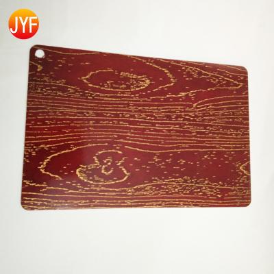 China ZB2827 Custom Engineering Laminate Polished Finish Wood Grain Stainless Steel Sheet Price for sale