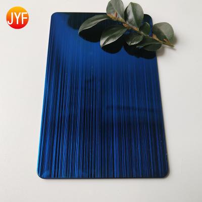 China Custom Engineering ZB2825 China Top Quality No 8 Blue Brush Finish SS 304 Stainless Steel Mirror Sheet for sale