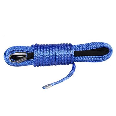 China Bestseller 4x4 Amazon Offroad High Strength Synthetic Winch Rope Double Braided 12 Mm 12.5 Ton Tension Winch Rope for sale