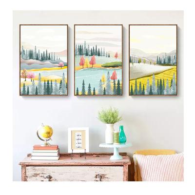 China Nordic Decorative Simple Modern Minimalist Artwork Landscape Painting Children's Room Frame Canvas Painting for sale