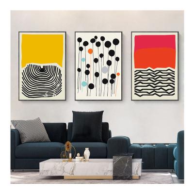 China Modern Modern Living Room Decoration Painting Simple Color Abstract Geometric Art Moranti Dots Canvas Painting for sale