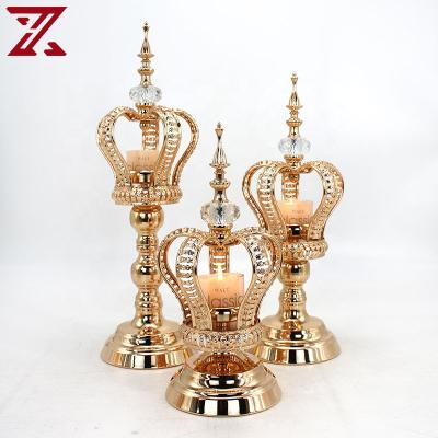 China Wholesale Wedding Home Decoration Tealight Candle Holders Lights Crown Shape Luxury Candle Holders for sale