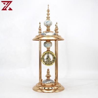 China Wholesale Antique Ceramic Silent Dial Modern Metal Table Style Desk Clock for Home and Office Decor for sale