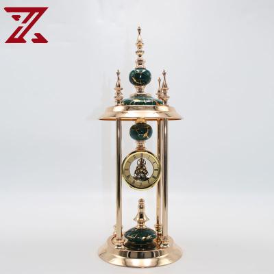 China Modern home decoration hot sale table clock dark green ceramic desk and table clock antique table clocks for sale