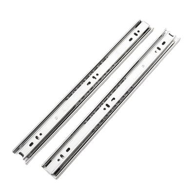 China Galvanized 40mm Channel Drawer Slide Width 3 Times Traditional Full Extension Furniture Ball Bearing for sale