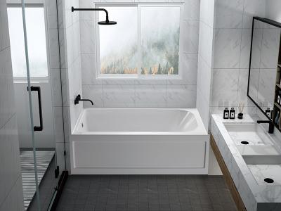 China CUPC Acrylschicht Badewanne 3 Seiten JND-AT1585 Komfortable Rückenlehne zu verkaufen