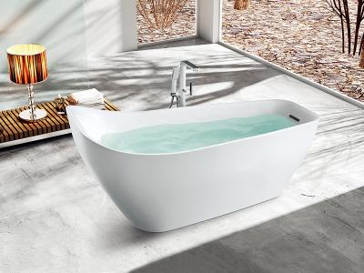 China Rectangle Antibacterial Acrylic Stand Alone Bathtub SP1846 1700×790×740mm for sale