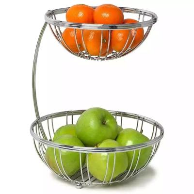 China Stocked 2 Tier Basket Server Bowl For Organizing Storage And Display Vegetables And Fruit for sale