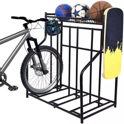 China Durable Bike Garage Floor Storage Organizer 3 Shelf Bike Floor Parking Rack For Garage Organizer Bicycle Storage Rack For Garage for sale