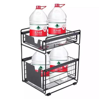 China Factory 2 Tier Metal Iron Kitchen Shelving Organization Spice Storage Rack Condiment Rack for sale