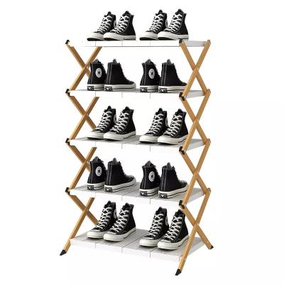 China Foldable Space Saving Stackable Multi-Layer Metal Shoe Rack Shoe Rack Organizer Home Rack for sale