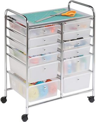 China Eco-Friendly Storage Drawer Carts Storage Cart Organizer With 12 Plastic Drawers for sale