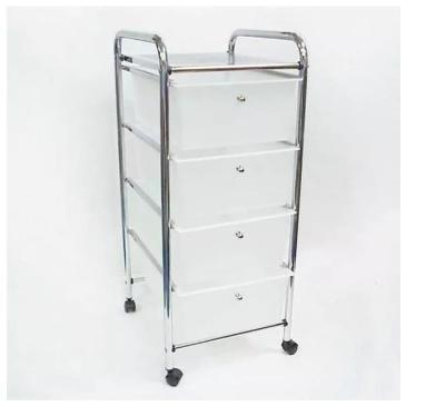 China Eco - Friendly Plastic Drawer Cart 4 Wheels White Rolling Cart for sale