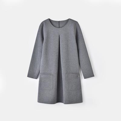 China Breathable girls autumn and fall a-line casual loose winter round neck long-sleeved dress skirt and winter knitted dress for sale