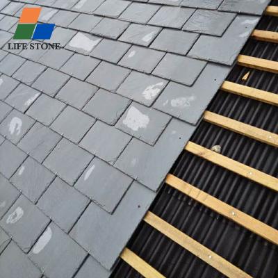 China Patio Roofing Materials Gazebo Roof Tiles Rustic Black Covering Slate 250x400 for sale