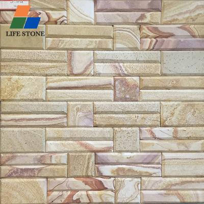 China Rustic Stacked Stone Veneer Wall Cladding Sandstone for sale