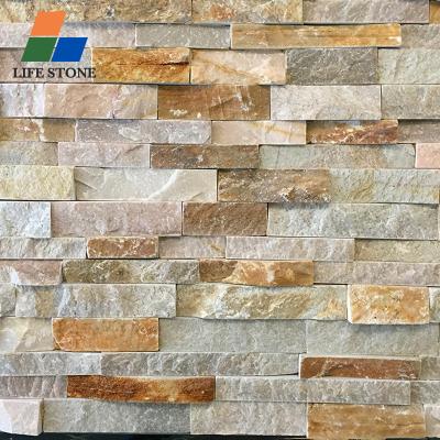 China Wall Decoration Interior Wholesale Yellow Stone Exterior Wall Natural Stone Cladding for sale