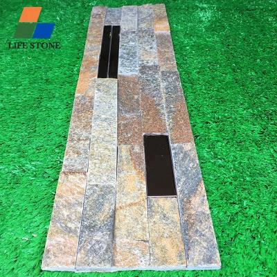 China Traditional Culture Natural Stone Quartz New Product Mixed Stainless Steel Mosaic for sale