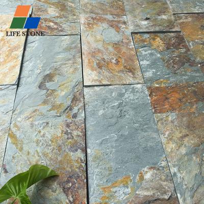 China Floor Stone Factory Direct Sales Green Natural Stone Tiles Slate Floor Slab for sale