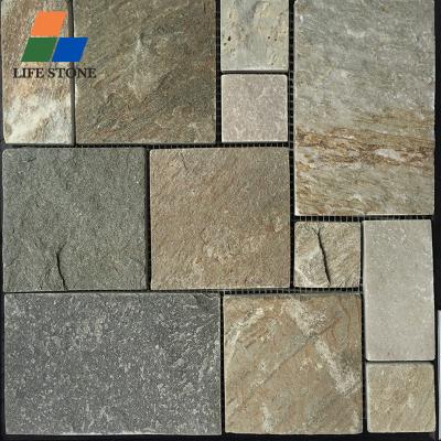 China masaic mosaic wholesale stone flooring panel parquet slate wall slab outdoor slate for sale