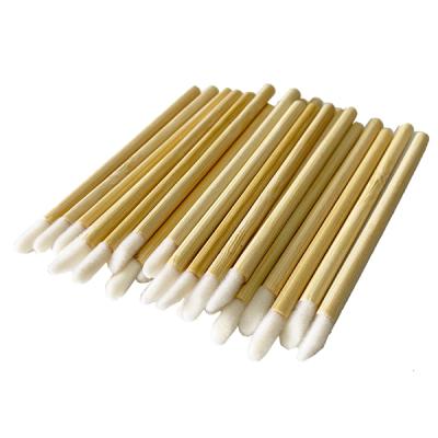 China Coloful Disposable Bamboo Lip Gloss Brush Magic Wands Applicator Eco-friendly Lipstick Brush Makeup Tool Kit for sale